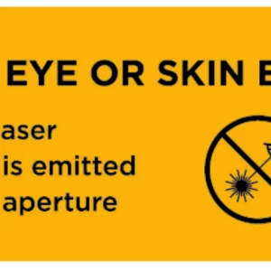 First mirror laser output warning sticker